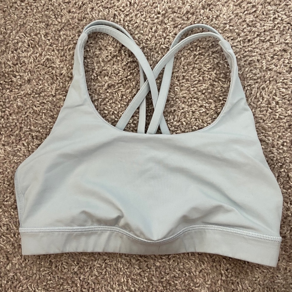 Light blue sports bra